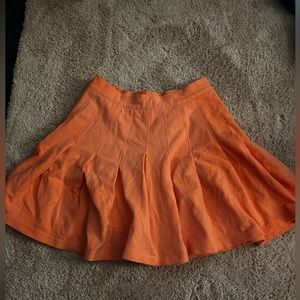 Coral Pink Pleated Skirt